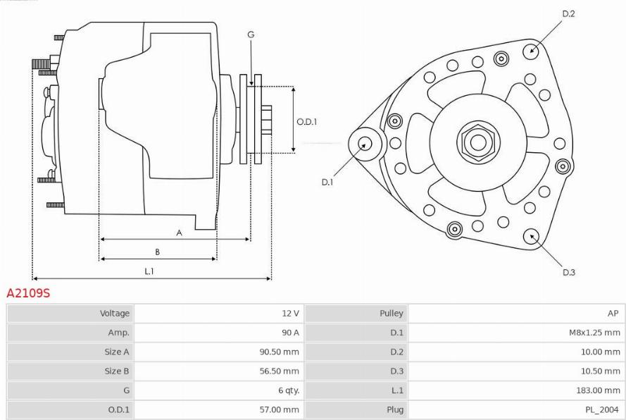 AS-PL A2109S - Генератор autozip.com.ua