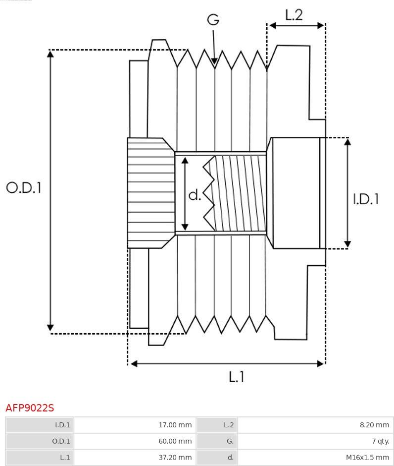 AS-PL AFP9022S - Ремінний шків, генератор autozip.com.ua