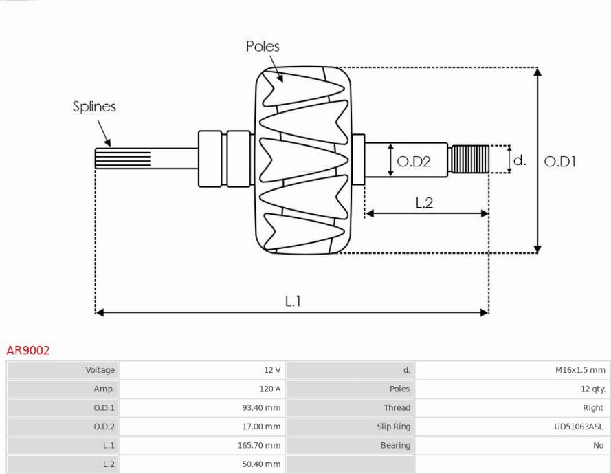 AS-PL AR9002 - Ротор, генератор autozip.com.ua