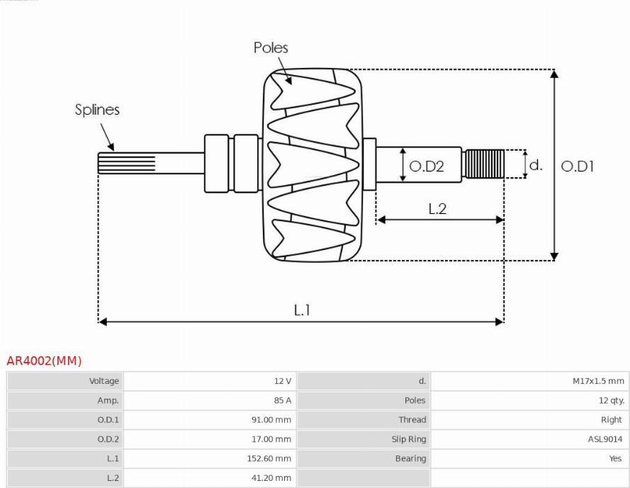 AS-PL AR4002(MM) - Ротор, генератор autozip.com.ua