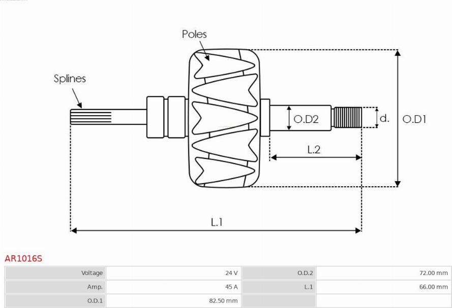 AS-PL AR1016S - Ротор, генератор autozip.com.ua