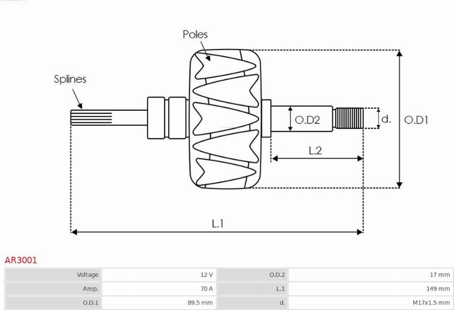 AS-PL AR3001 - Ротор, генератор autozip.com.ua