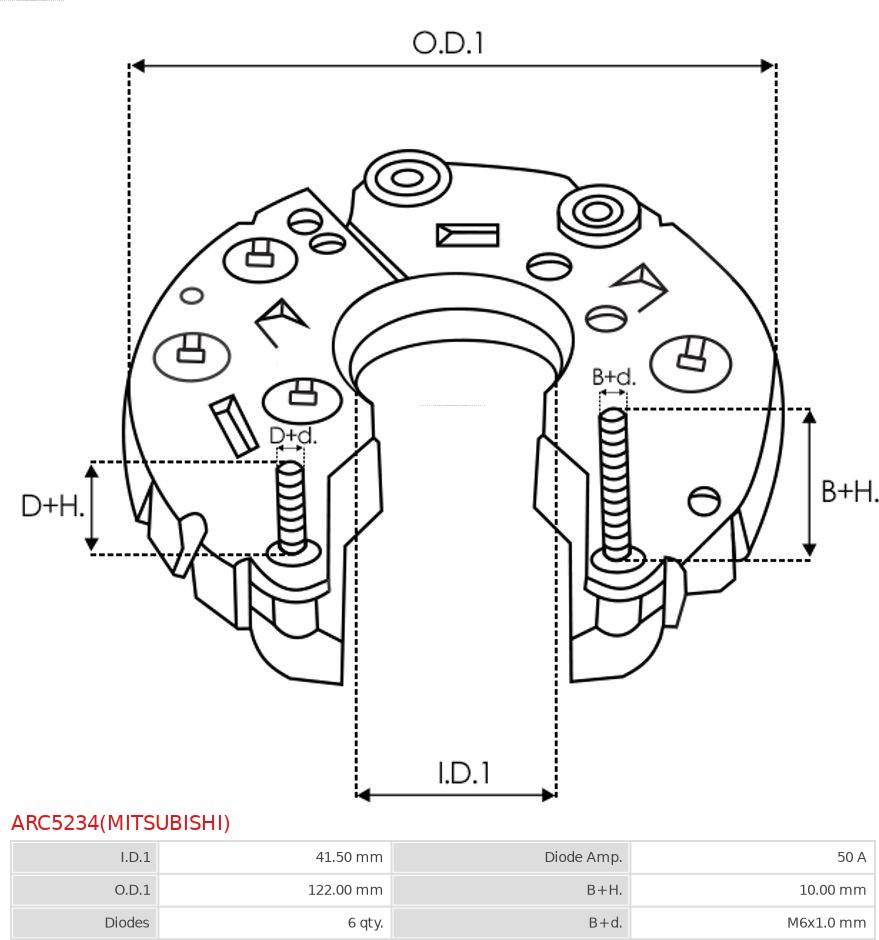 AS-PL ARC5234(MITSUBISHI) - Випрямляч, генератор autozip.com.ua