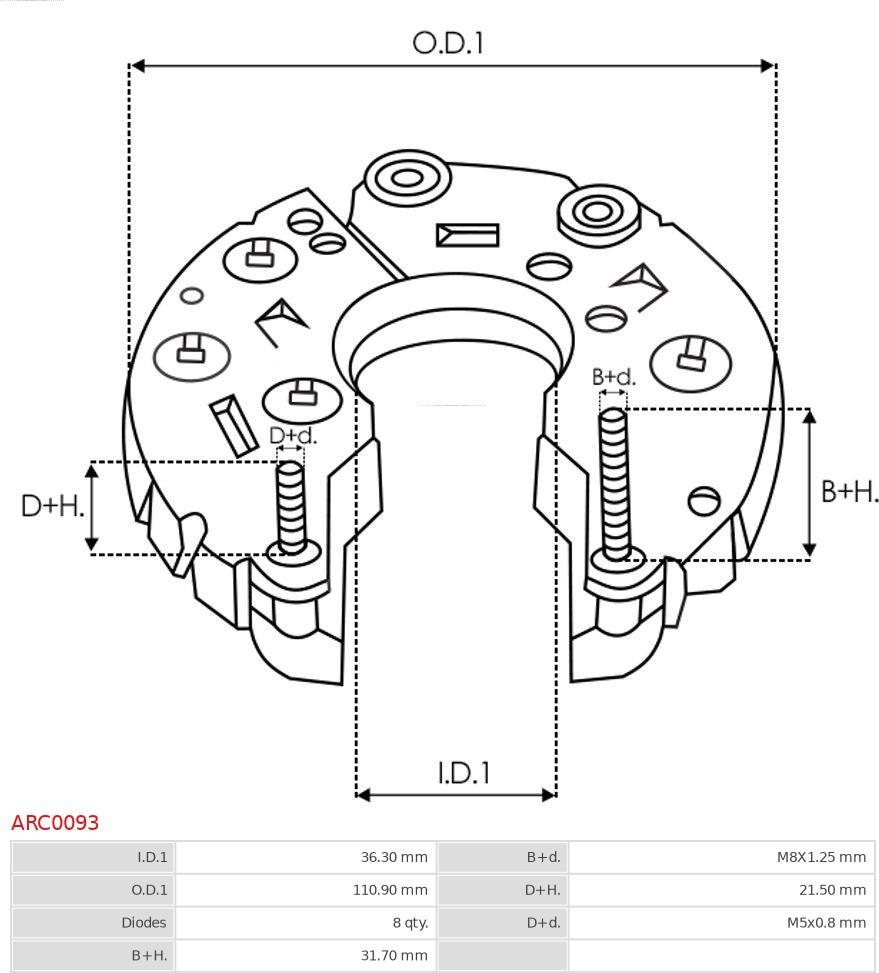 AS-PL ARC0093 - Випрямляч, генератор autozip.com.ua