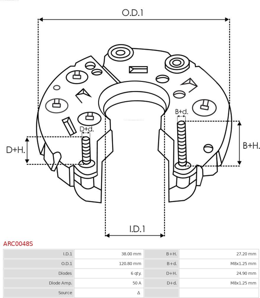 AS-PL ARC0048S - Випрямляч, генератор autozip.com.ua