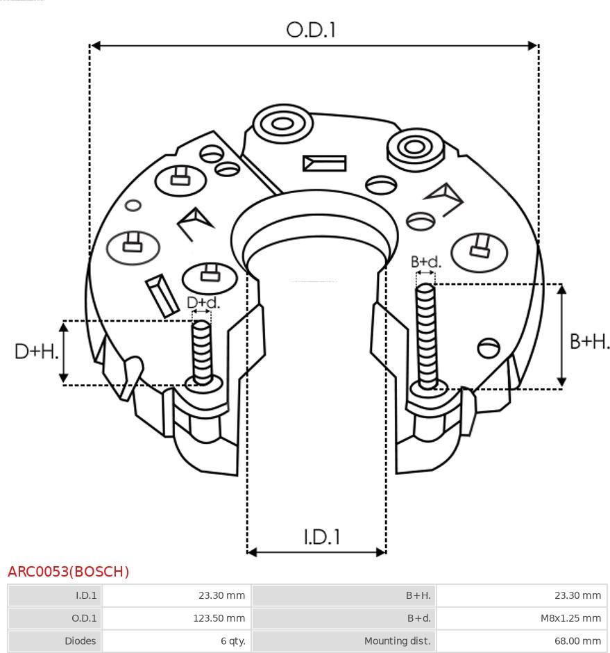 AS-PL ARC0053(BOSCH) - Випрямляч, генератор autozip.com.ua