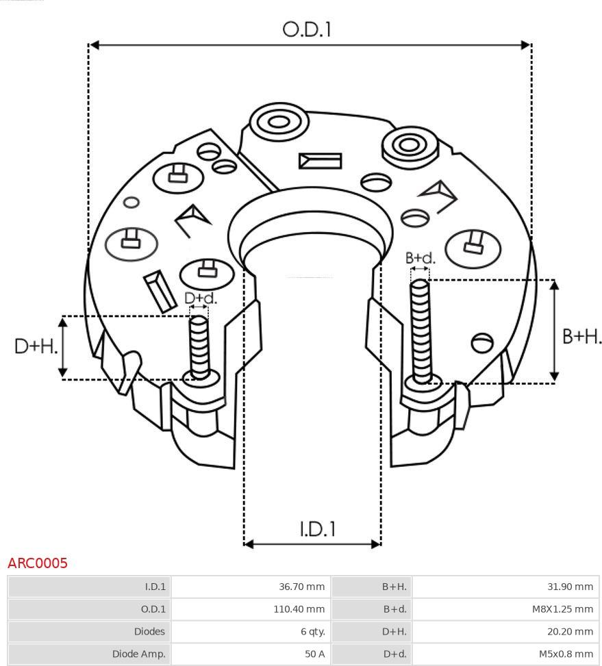 AS-PL ARC0005 - Випрямляч, генератор autozip.com.ua