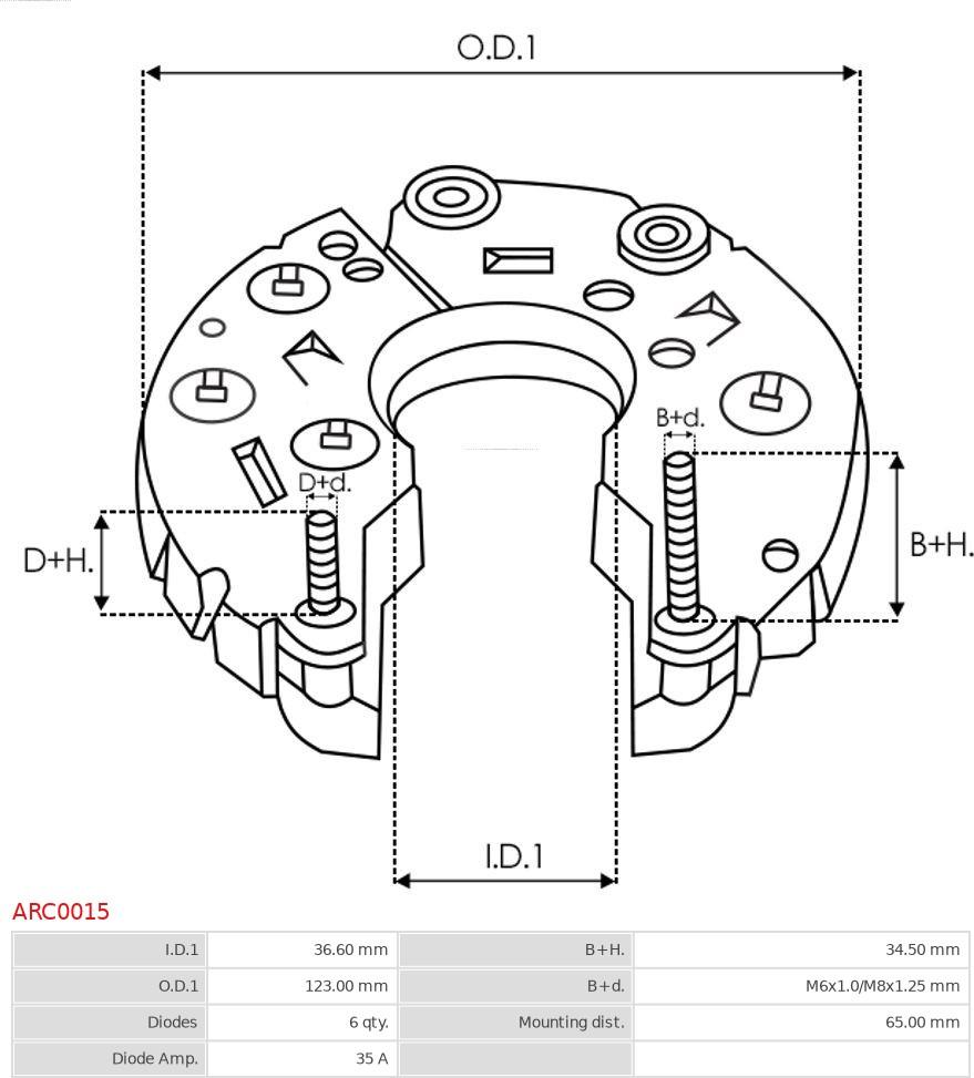 AS-PL ARC0015 - Випрямляч, генератор autozip.com.ua