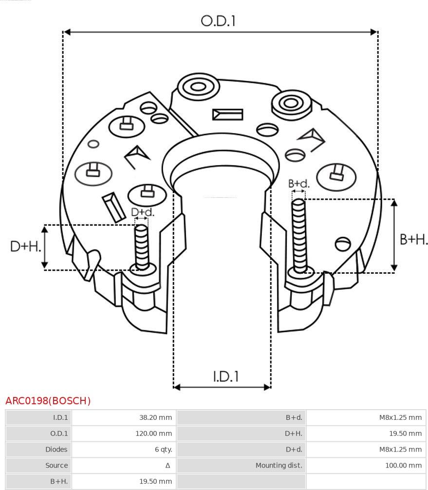 AS-PL ARC0198(BOSCH) - Випрямляч, генератор autozip.com.ua