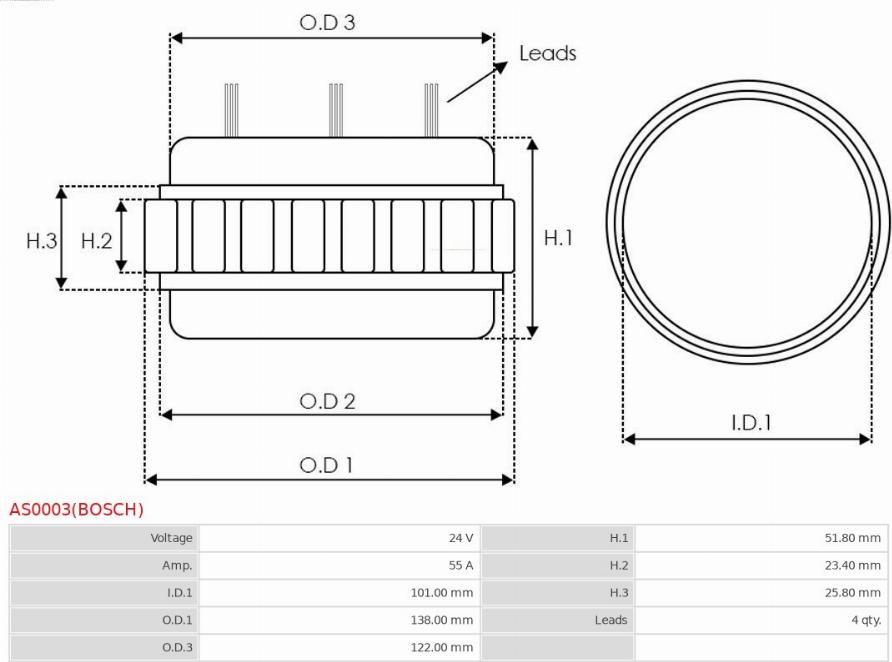 AS-PL AS0003(BOSCH) - Статор, генератор autozip.com.ua