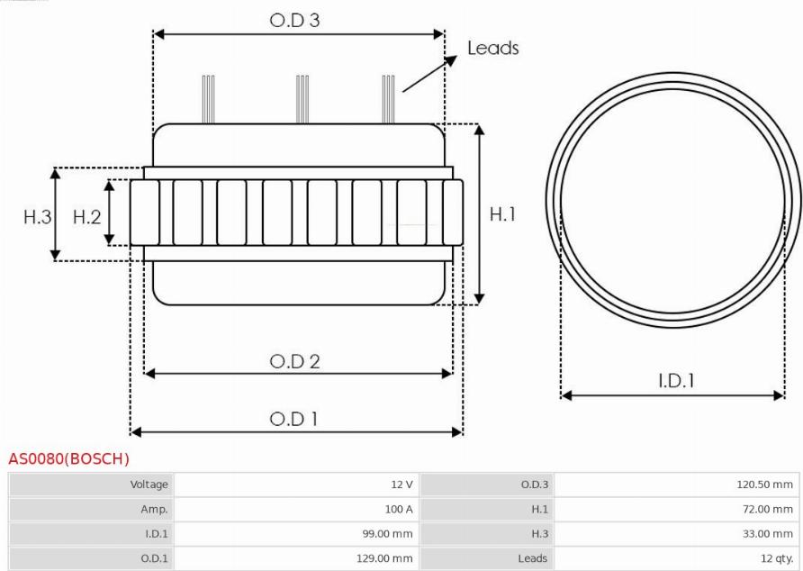 AS-PL AS0080(BOSCH) - Статор, генератор autozip.com.ua