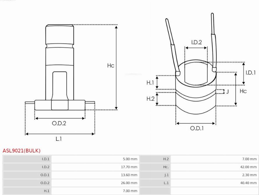 AS-PL ASL9021(BULK) - Контактна кільце, генератор autozip.com.ua