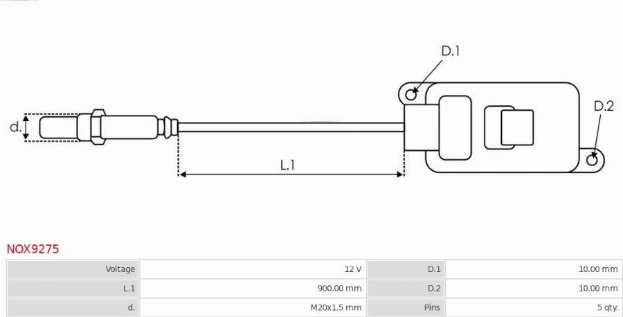 AS-PL NOX9275 - NOx-датчик, впорскування карбаміду autozip.com.ua