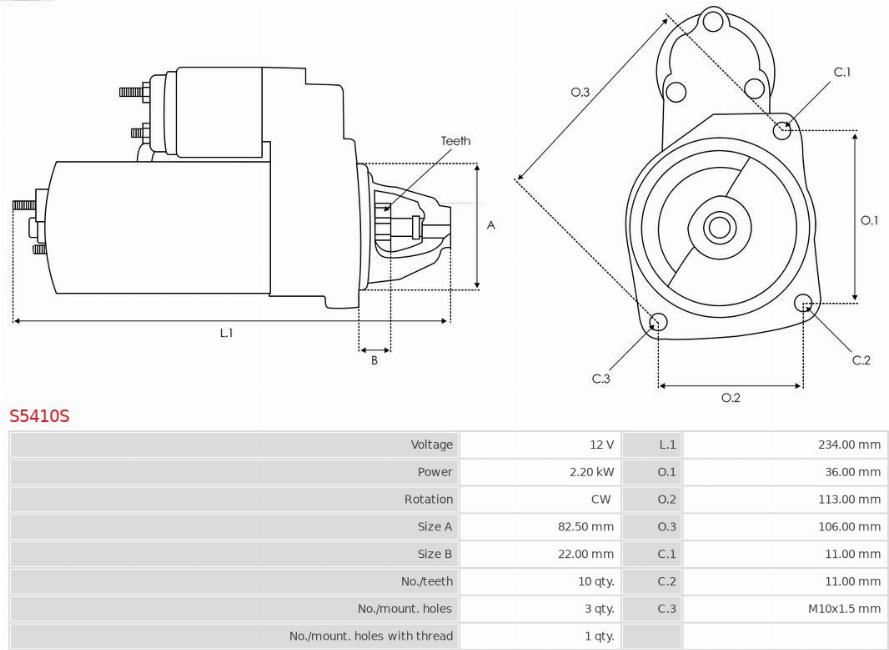 AS-PL S5410S - Стартер autozip.com.ua