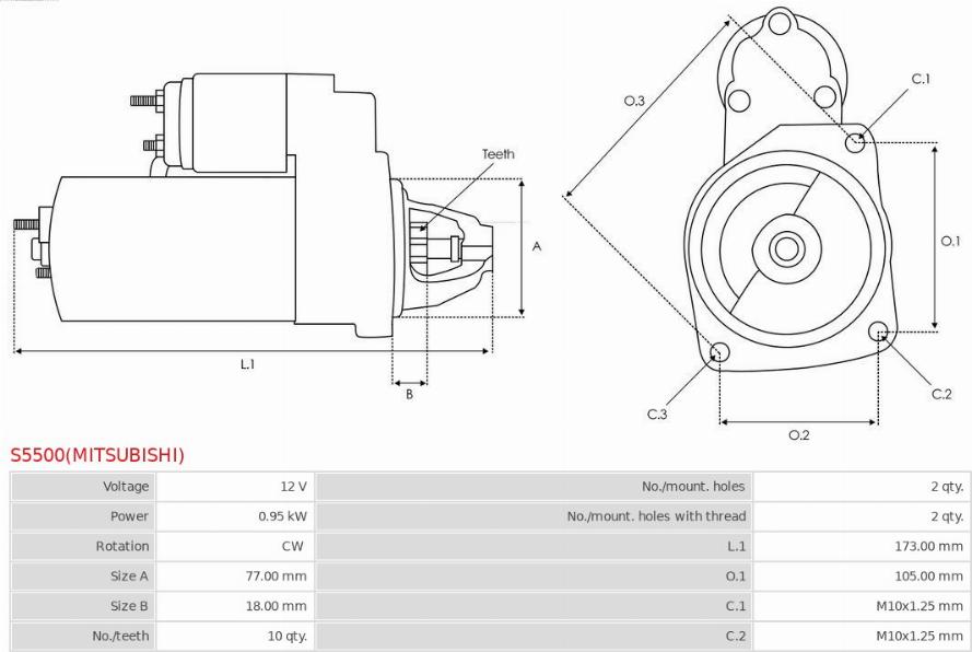 AS-PL S5500(MITSUBISHI) - Стартер autozip.com.ua