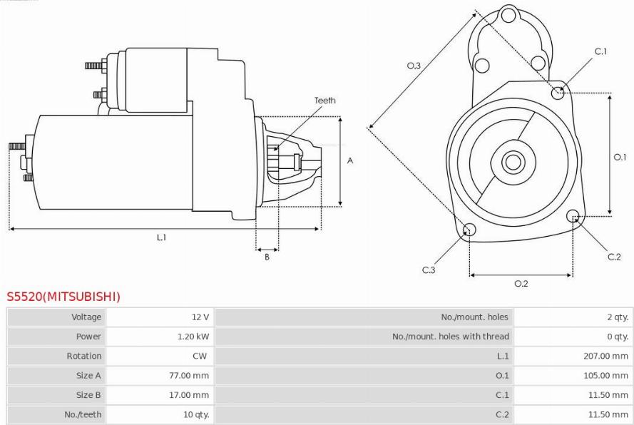 AS-PL S5520(MITSUBISHI) - Стартер autozip.com.ua