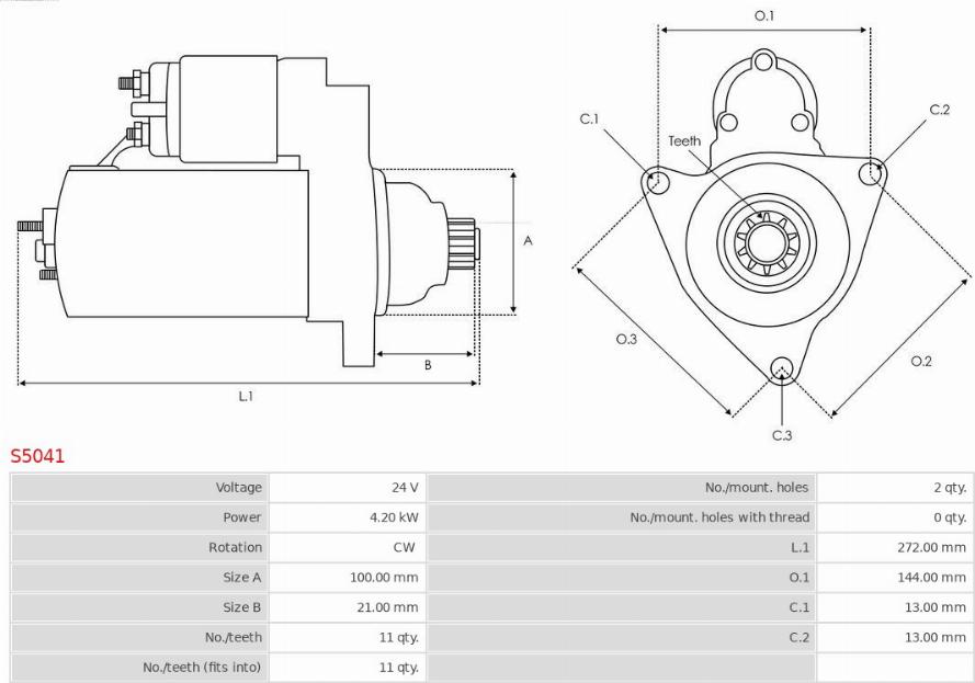 AS-PL S5041 - Стартер autozip.com.ua