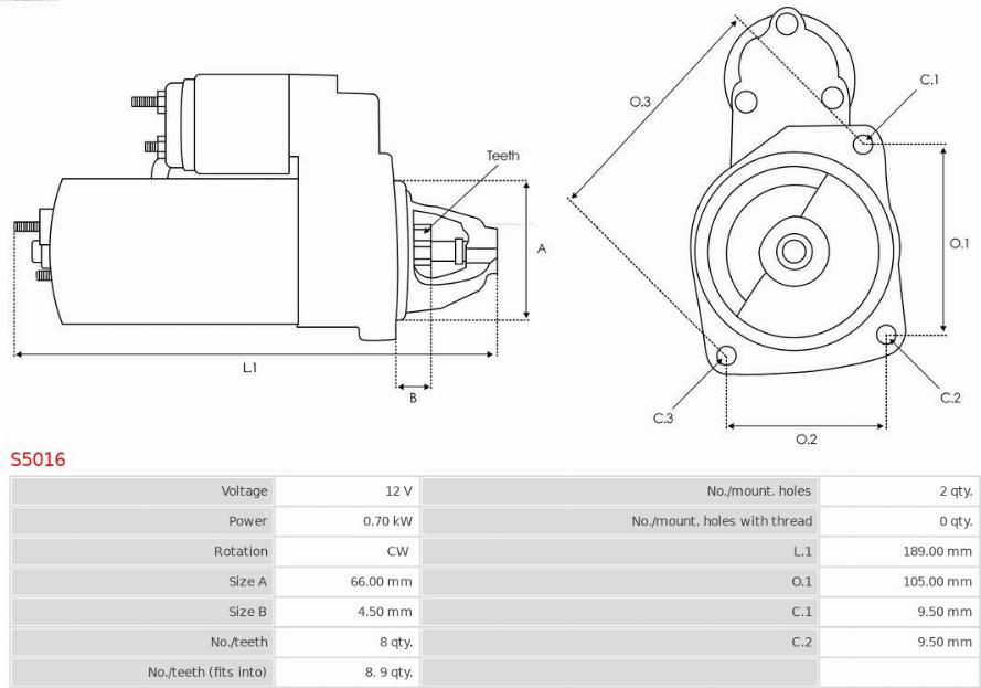 AS-PL S5016 - Стартер autozip.com.ua