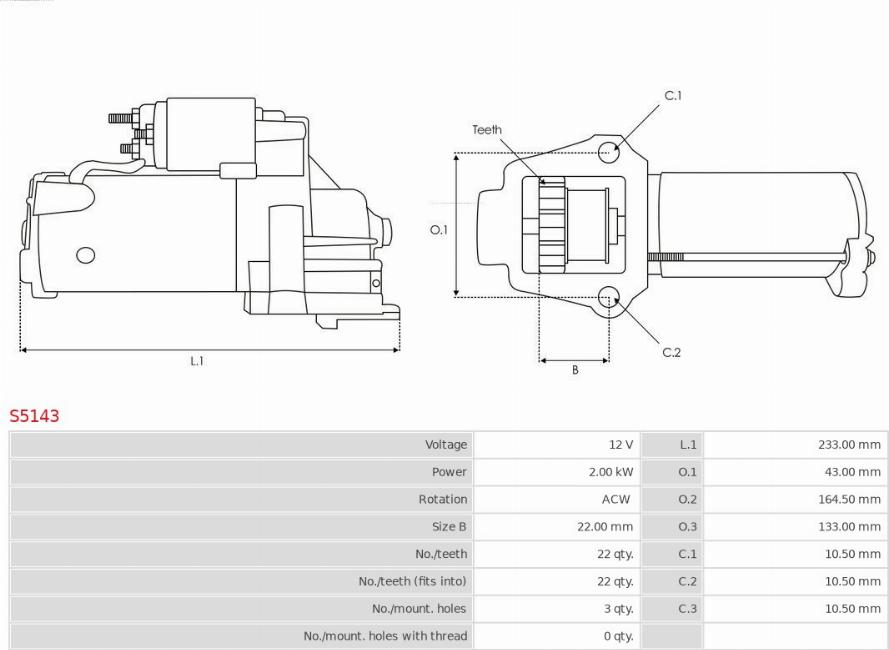 AS-PL S5143 - Стартер autozip.com.ua