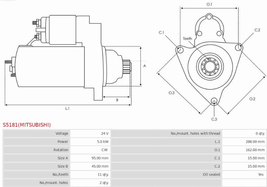 AS-PL S5181(MITSUBISHI) - Стартер autozip.com.ua