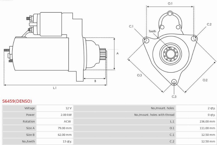 AS-PL S6459(DENSO) - Стартер autozip.com.ua