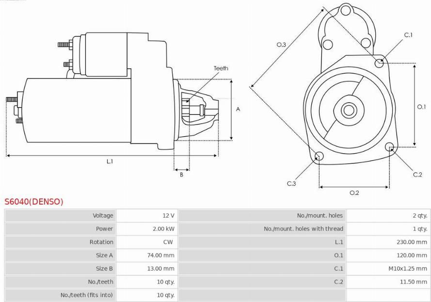 AS-PL S6040(DENSO) - Стартер autozip.com.ua