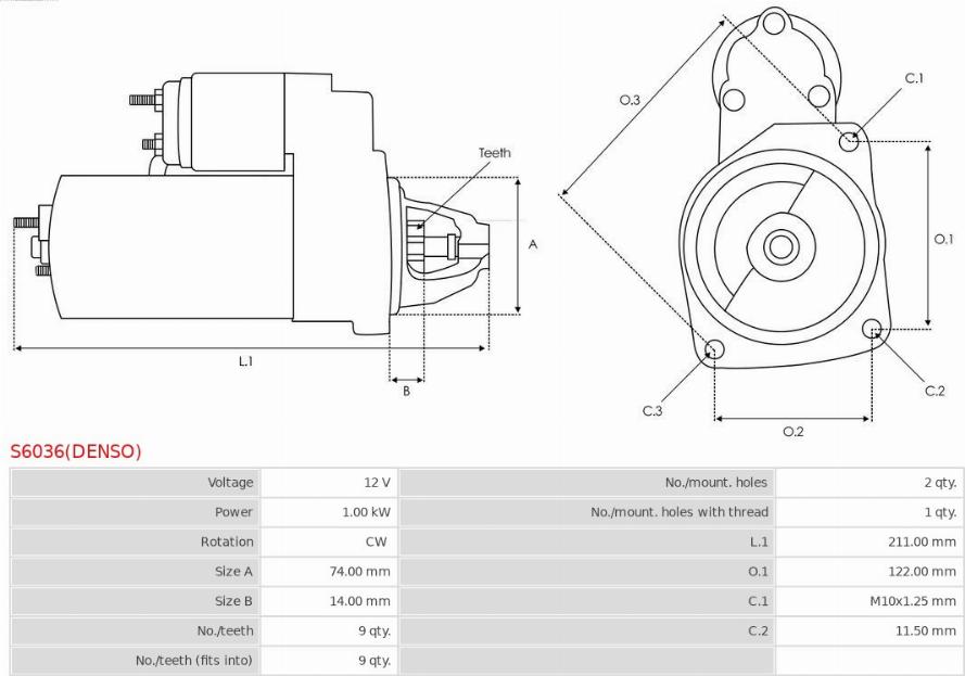 AS-PL S6036(DENSO) - Стартер autozip.com.ua