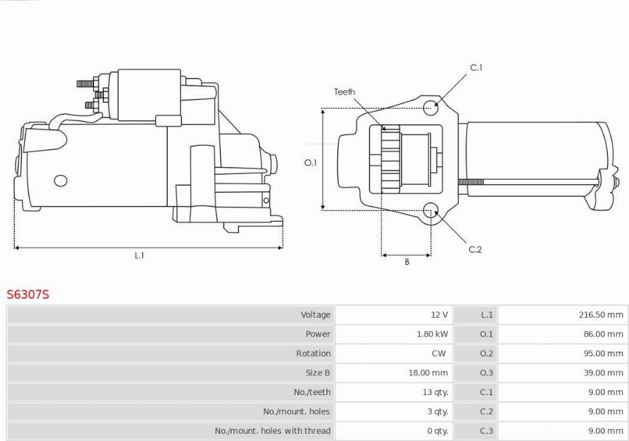 AS-PL S6307S - Стартер autozip.com.ua