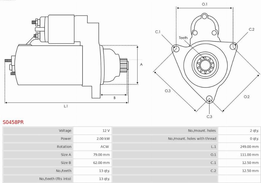 AS-PL S0458PR - Стартер autozip.com.ua