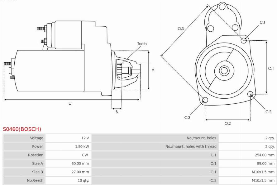 AS-PL S0460(BOSCH) - Стартер autozip.com.ua