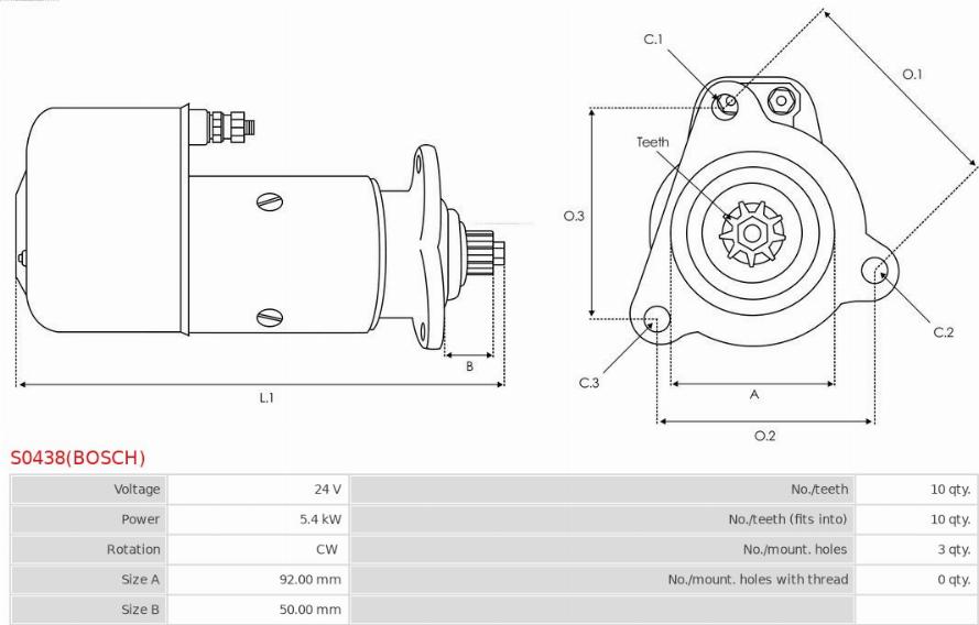 AS-PL S0438(BOSCH) - Стартер autozip.com.ua