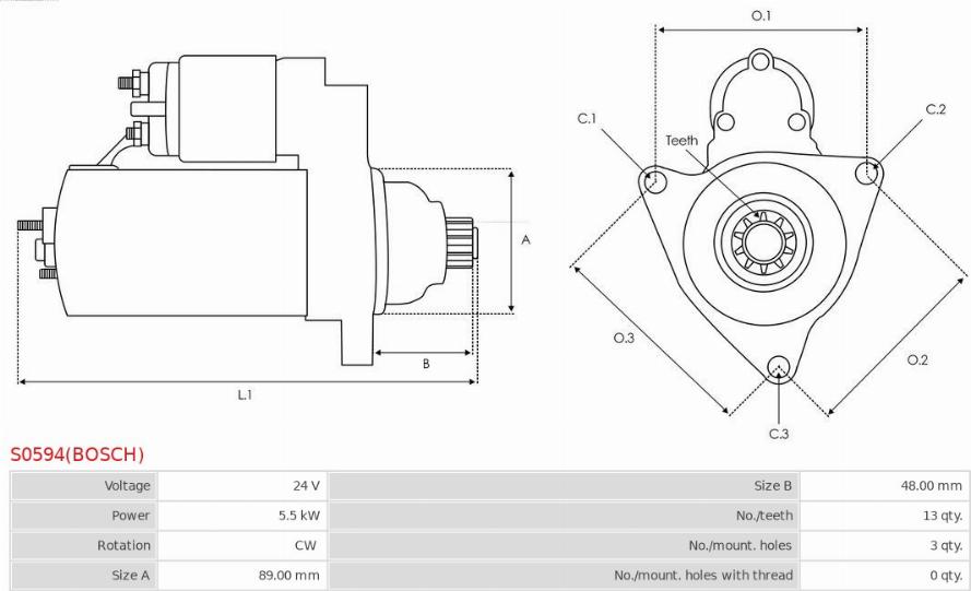 AS-PL S0594(BOSCH) - Стартер autozip.com.ua