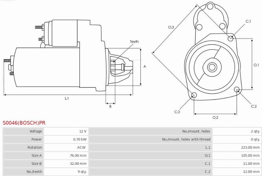 AS-PL S0046(BOSCH)PR - Стартер autozip.com.ua