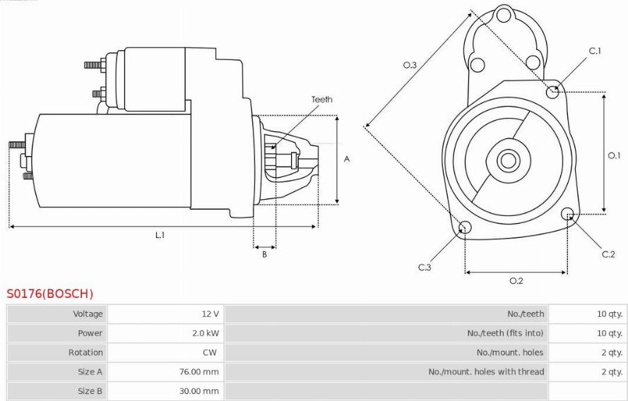 AS-PL S0176(BOSCH) - Стартер autozip.com.ua