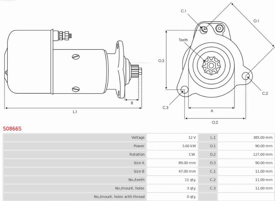 AS-PL S0866S - Стартер autozip.com.ua