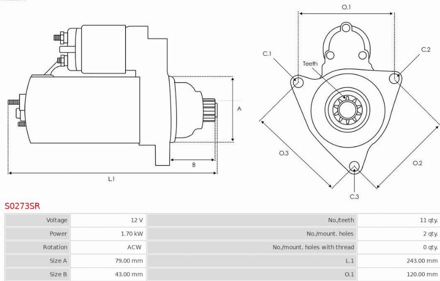 AS-PL S0273SR - Стартер autozip.com.ua