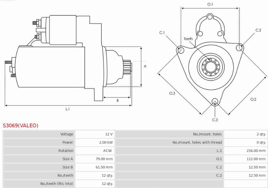 AS-PL S3069(VALEO) - Стартер autozip.com.ua