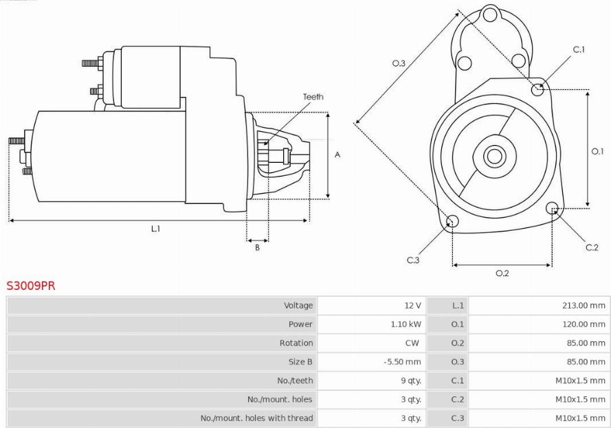 AS-PL S3009PR - Стартер autozip.com.ua