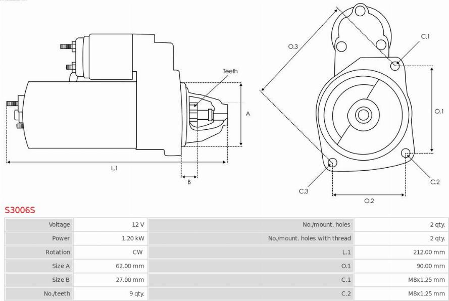 AS-PL S3006S - Стартер autozip.com.ua