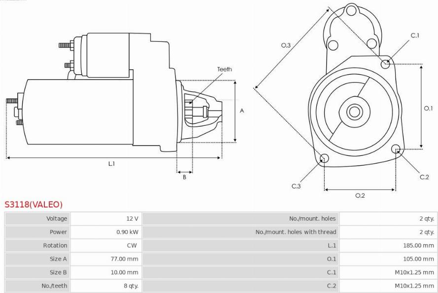 AS-PL S3118(VALEO) - Стартер autozip.com.ua