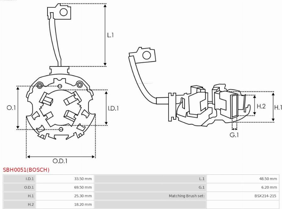 AS-PL SBH0051(BOSCH) - Кронштейн, вугільна щітка autozip.com.ua