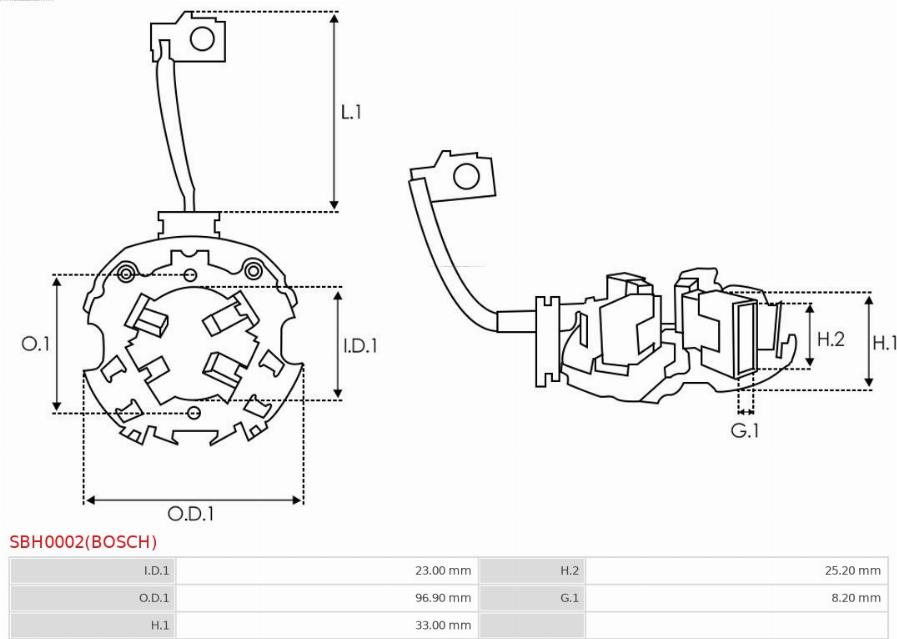 AS-PL SBH0002(BOSCH) - Кронштейн, вугільна щітка autozip.com.ua