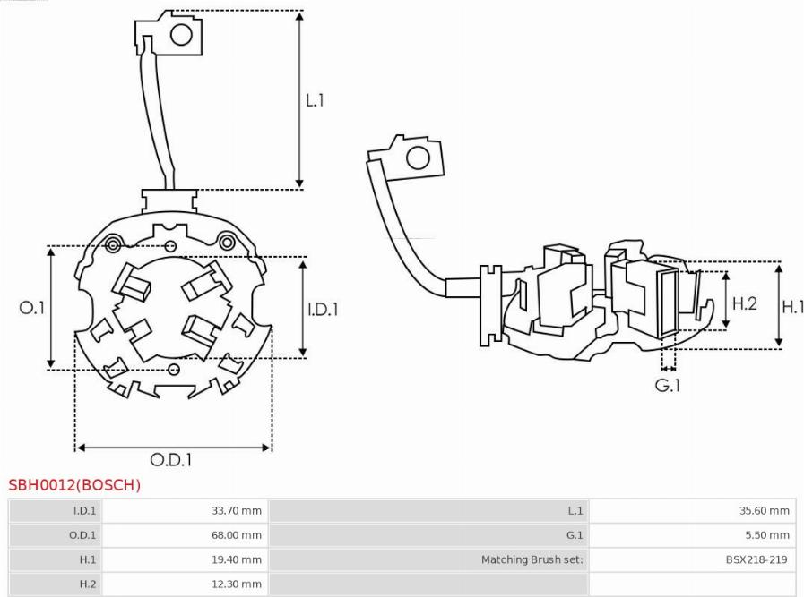 AS-PL SBH0012(BOSCH) - Кронштейн, вугільна щітка autozip.com.ua