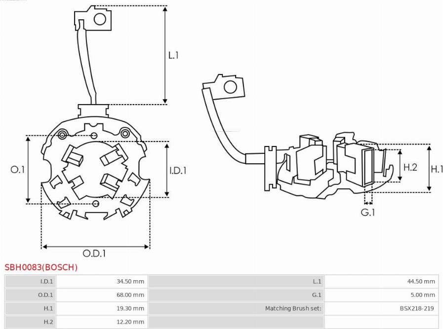 AS-PL SBH0083(BOSCH) - Кронштейн, вугільна щітка autozip.com.ua