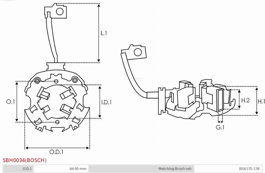 AS-PL SBH0034(BOSCH) - Кронштейн, вугільна щітка autozip.com.ua