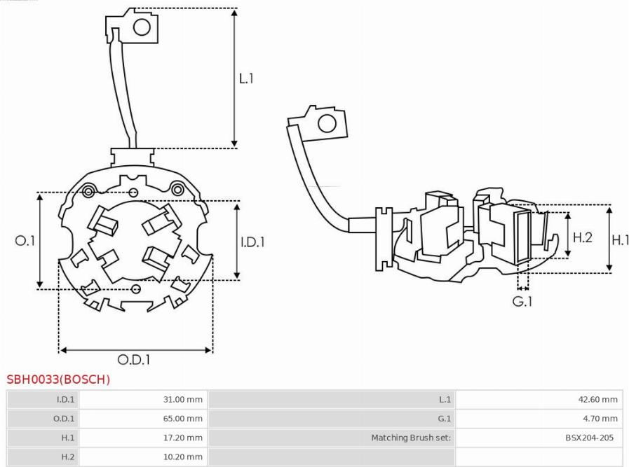 AS-PL SBH0033(BOSCH) - Кронштейн, вугільна щітка autozip.com.ua