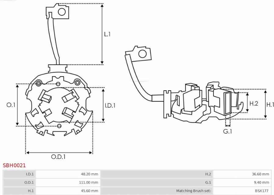 AS-PL SBH0021 - Кронштейн, вугільна щітка autozip.com.ua