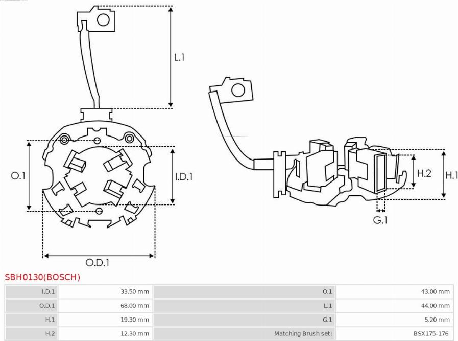 AS-PL SBH0130(BOSCH) - Кронштейн, вугільна щітка autozip.com.ua