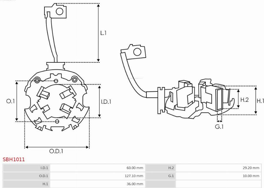 AS-PL SBH1011 - Кронштейн, вугільна щітка autozip.com.ua