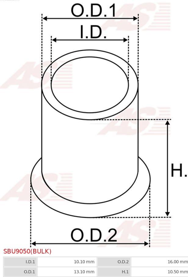 AS-PL SBU9050(BULK) - Втулка, вал стартера autozip.com.ua